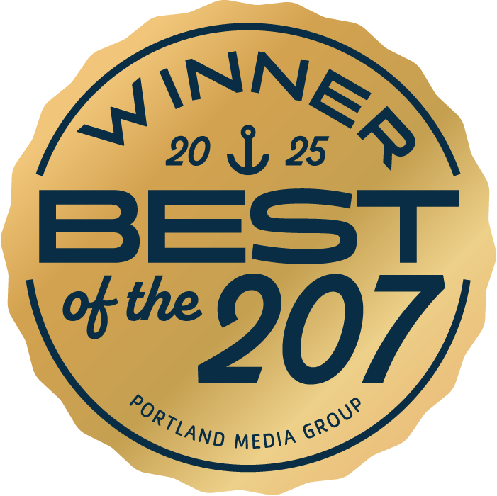 Gold award badge reading “Winner Best of the 207 2025” with Portland Media Group