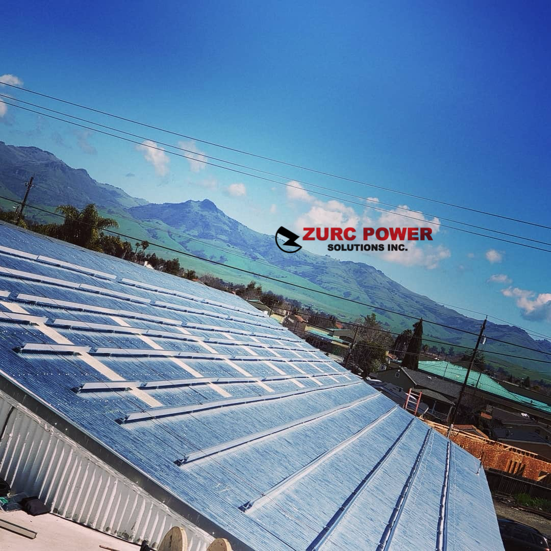 A roof with a lot of solar panels on it