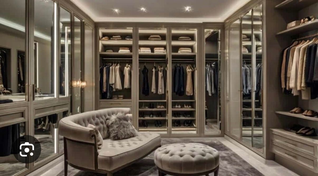 A customer enjoying her newly-completed high-quality closet with easy access.
