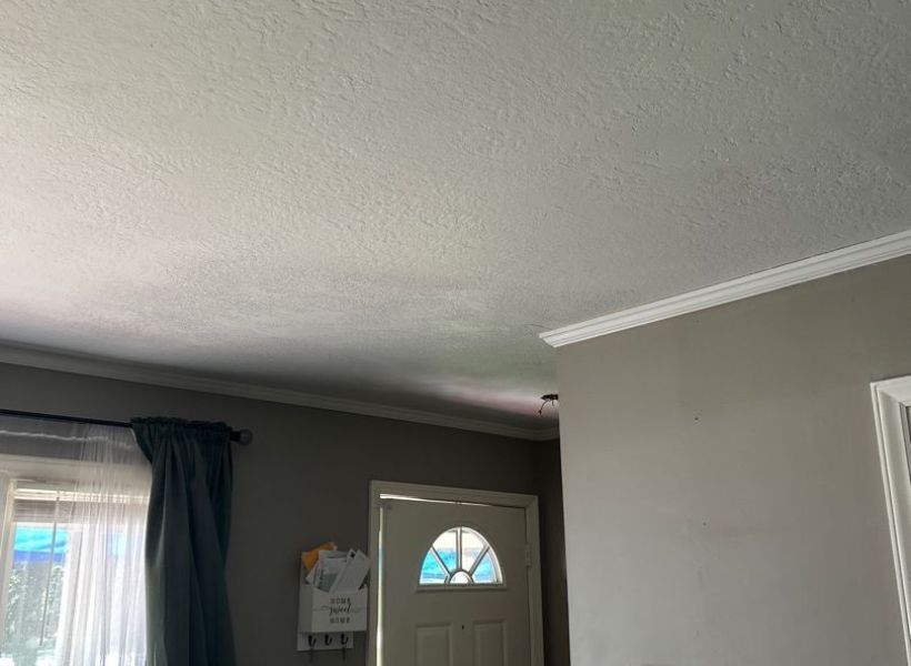 asbestos removal - living room ceiling before
