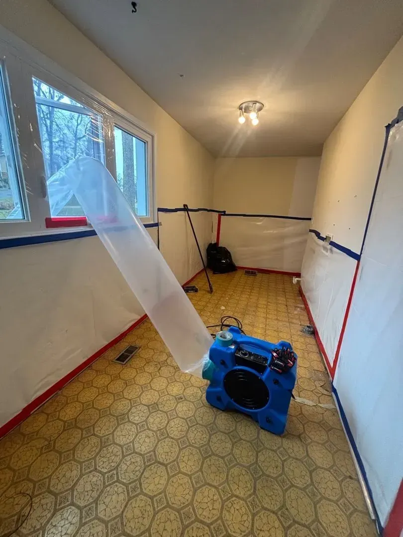 Asbestos containment and removal work underway in Chesterfield home