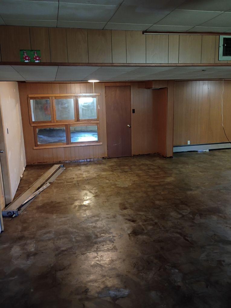 Cleaned and restored residential basement after asbestos and water work