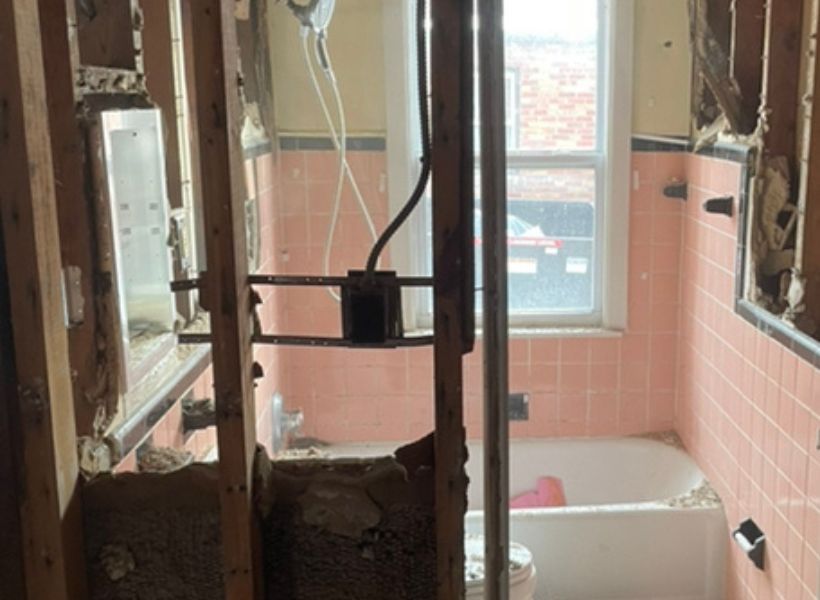 bathroom demo in Overland, MO