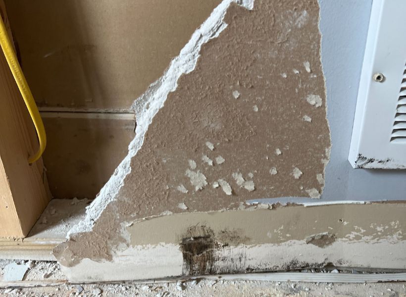 bedroom drywall demo