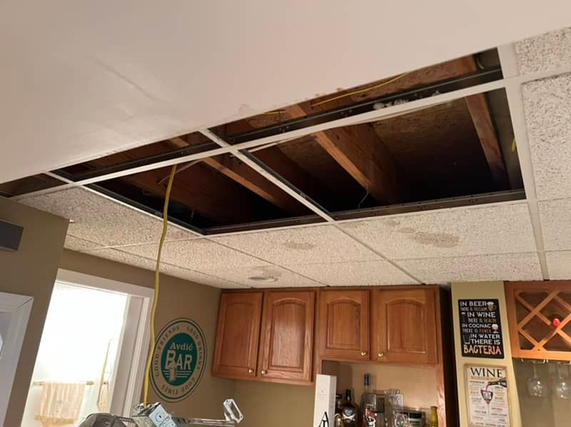 water damaged ceiling in st. louis, mo home