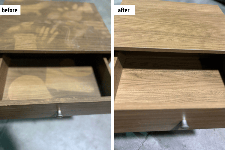 content cleaning before and after photo