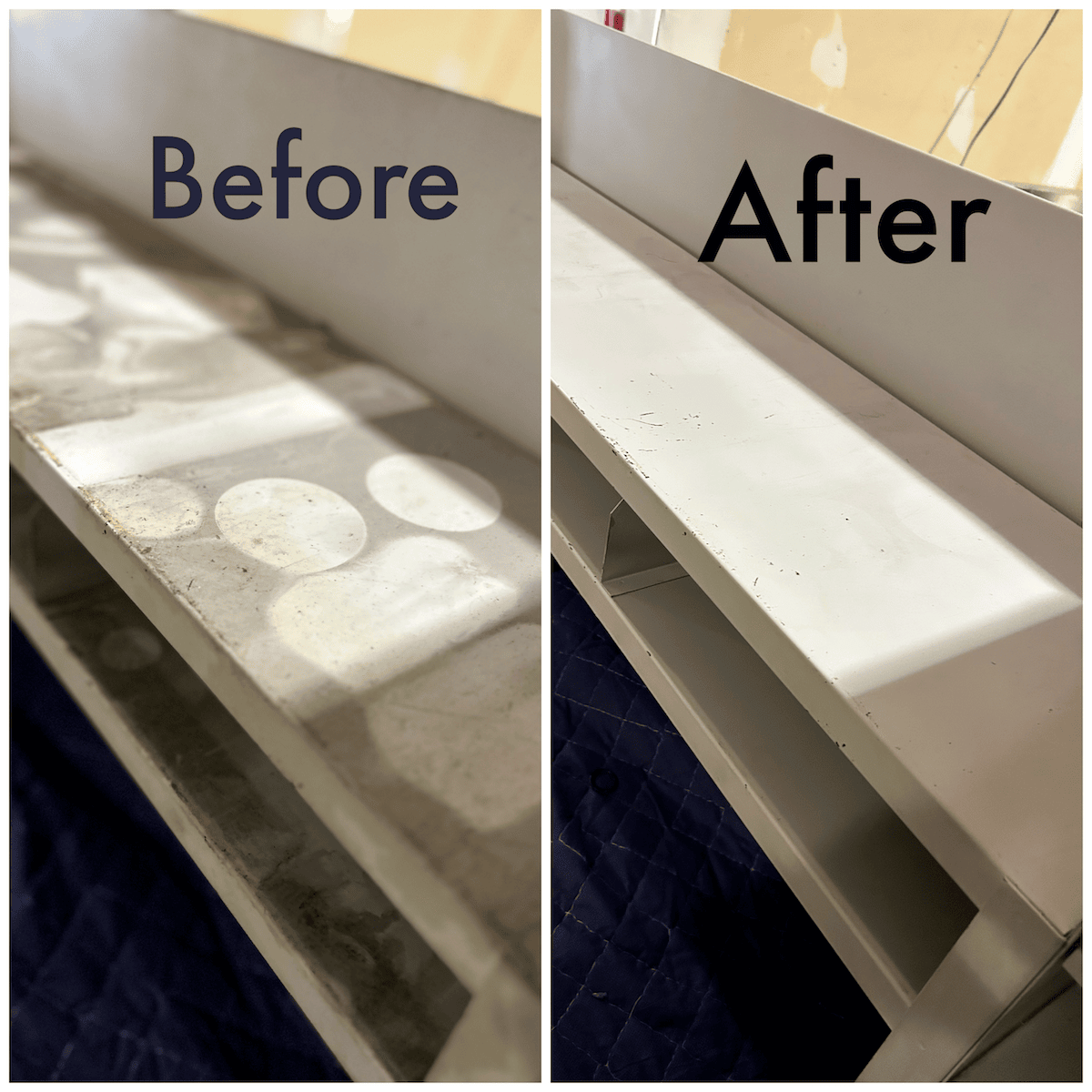 fire damaged shelves