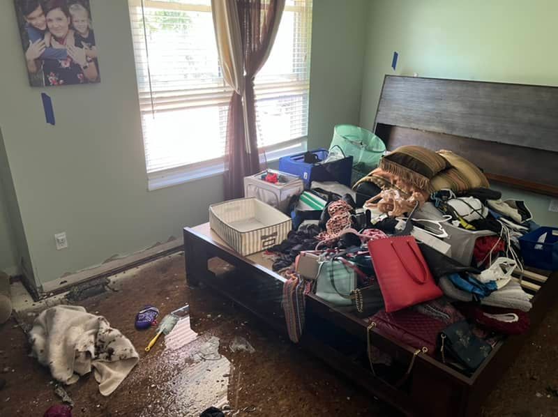 flooded bathroom in st. louis, mo home