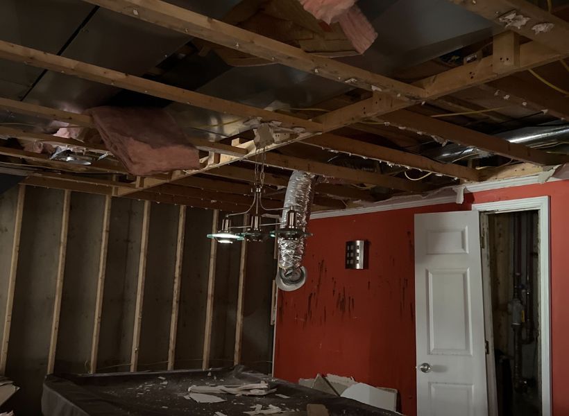 game room ceiling demo