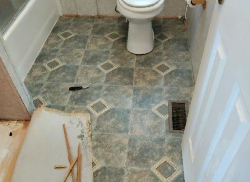 hall bathroom damaged