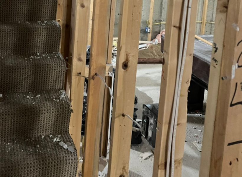 staircase drywall removal