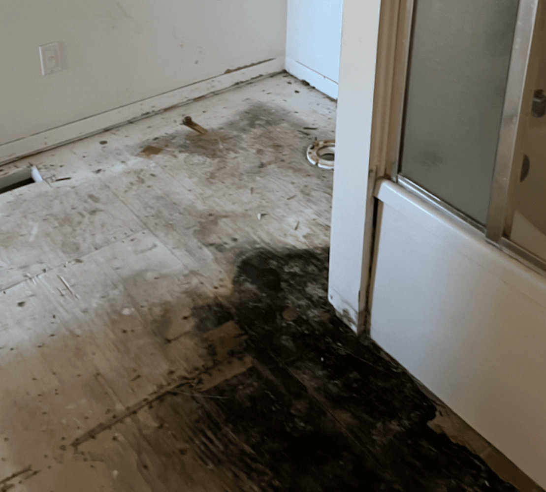 water damage bathroom