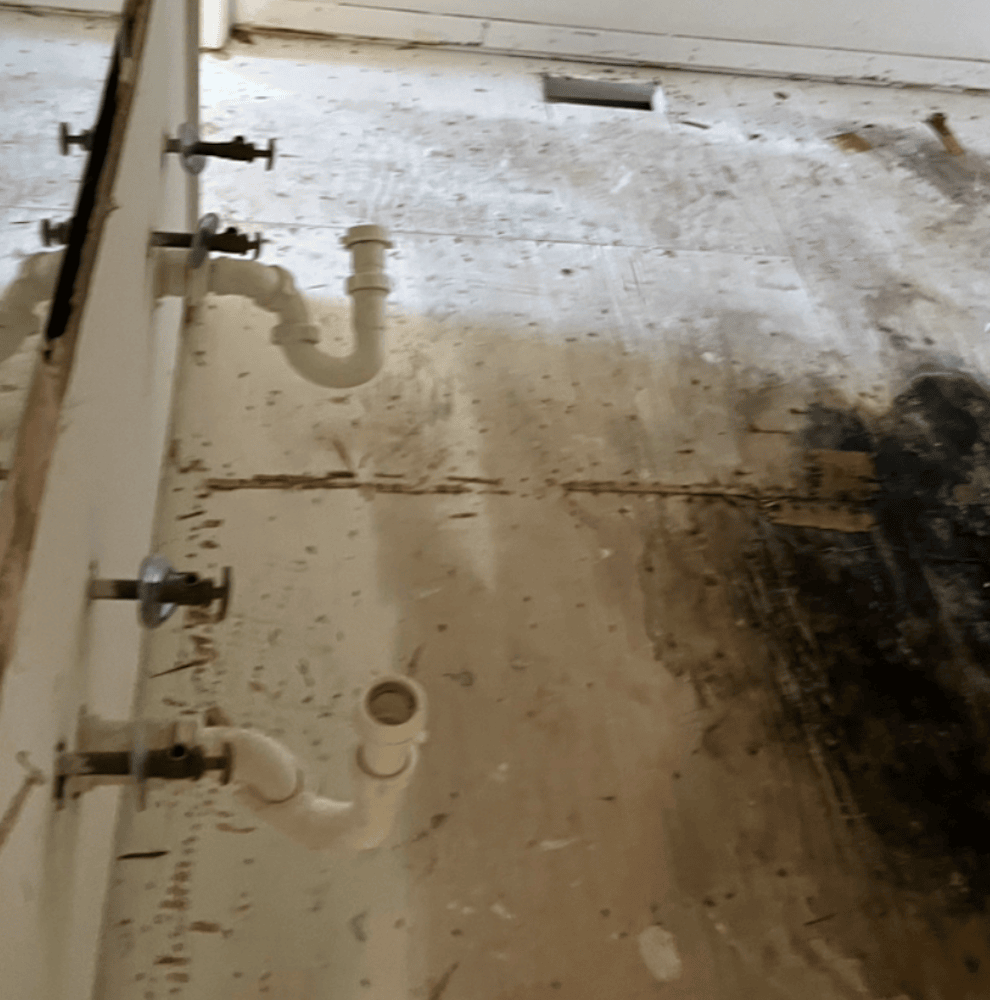 water damage bathroom