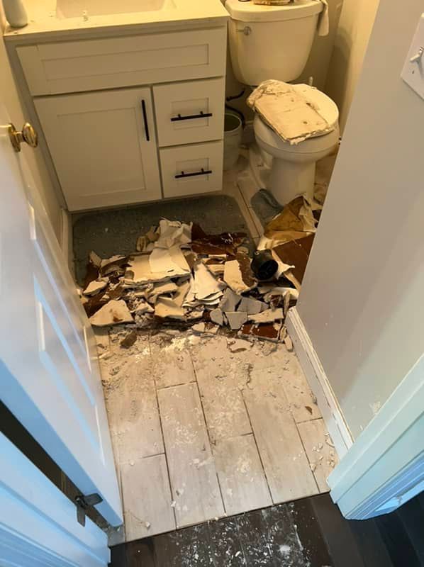 water damaged ceiling in st. louis, mo home