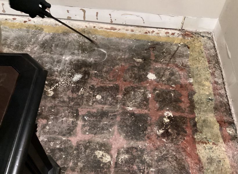 water-damaged floor underlayment