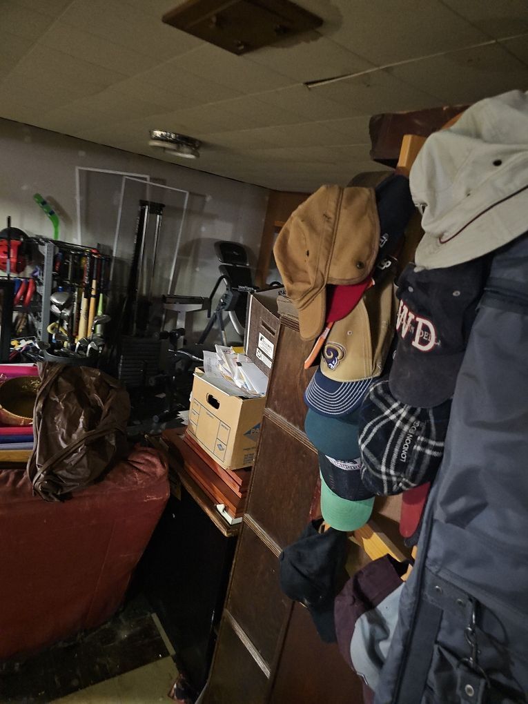 Overview of a residential basement damaged by water intrusion