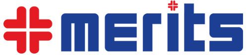 Logo: Red cross symbol beside the blue word