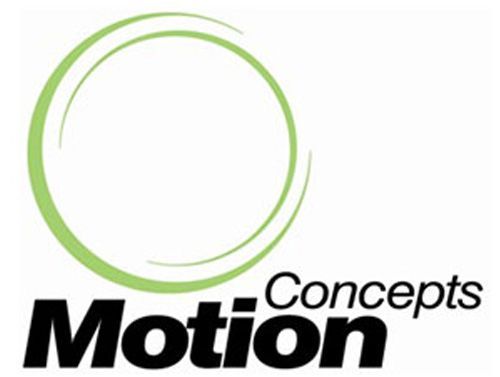 Logo for Motion Concepts: a light green overlapping circle graphic above the word