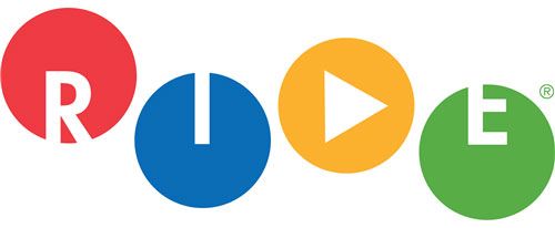 Logo with letters R, I, D, and E in colorful circles: red, blue, yellow, and green, respectively.