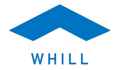 Blue angled chevron above the word