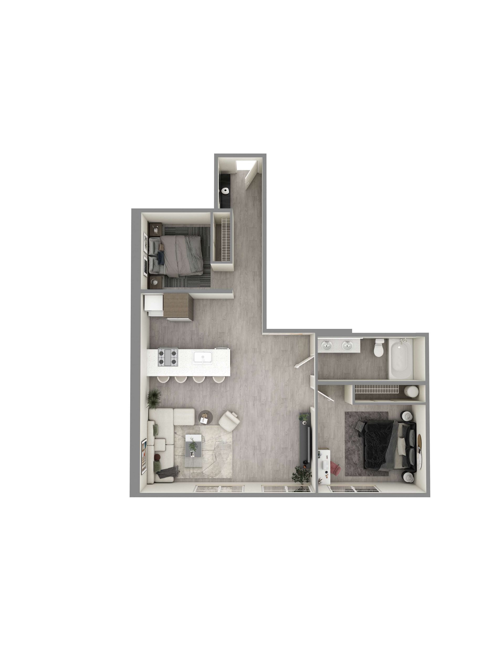2 Bedroom 1 Bath