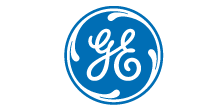 GE logo: Blue circle with white 