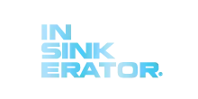 InSinkErator logo, blue gradient text on white background.