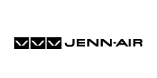 Jenn-Air logo: three black squares with white 