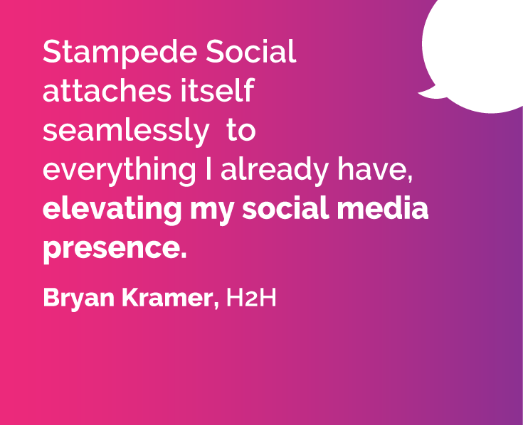 Stampede Social attaches itself seamlessly to everything I already have, elevating my social media presence.