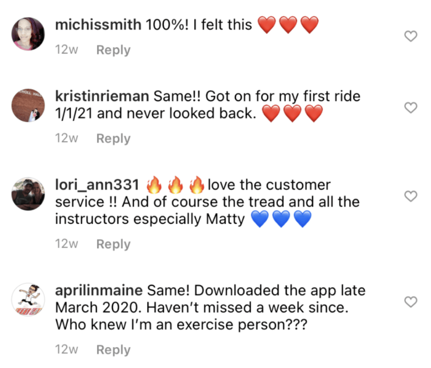 Screen shot of comments