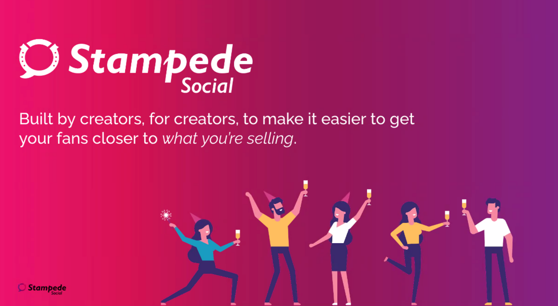 People celebrating ease of using stampede social