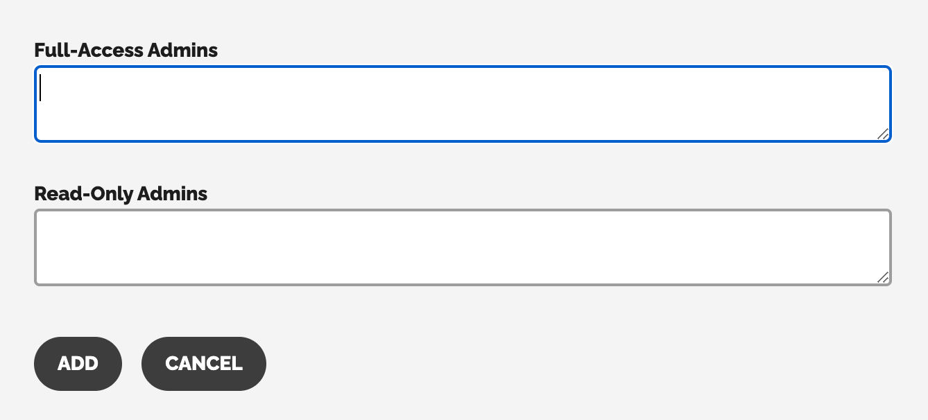 Access admin and read only admin field