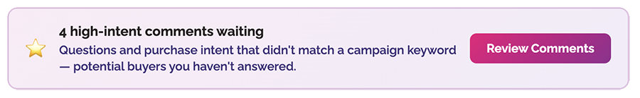 Monitor high-intent comments with Stampede Social.