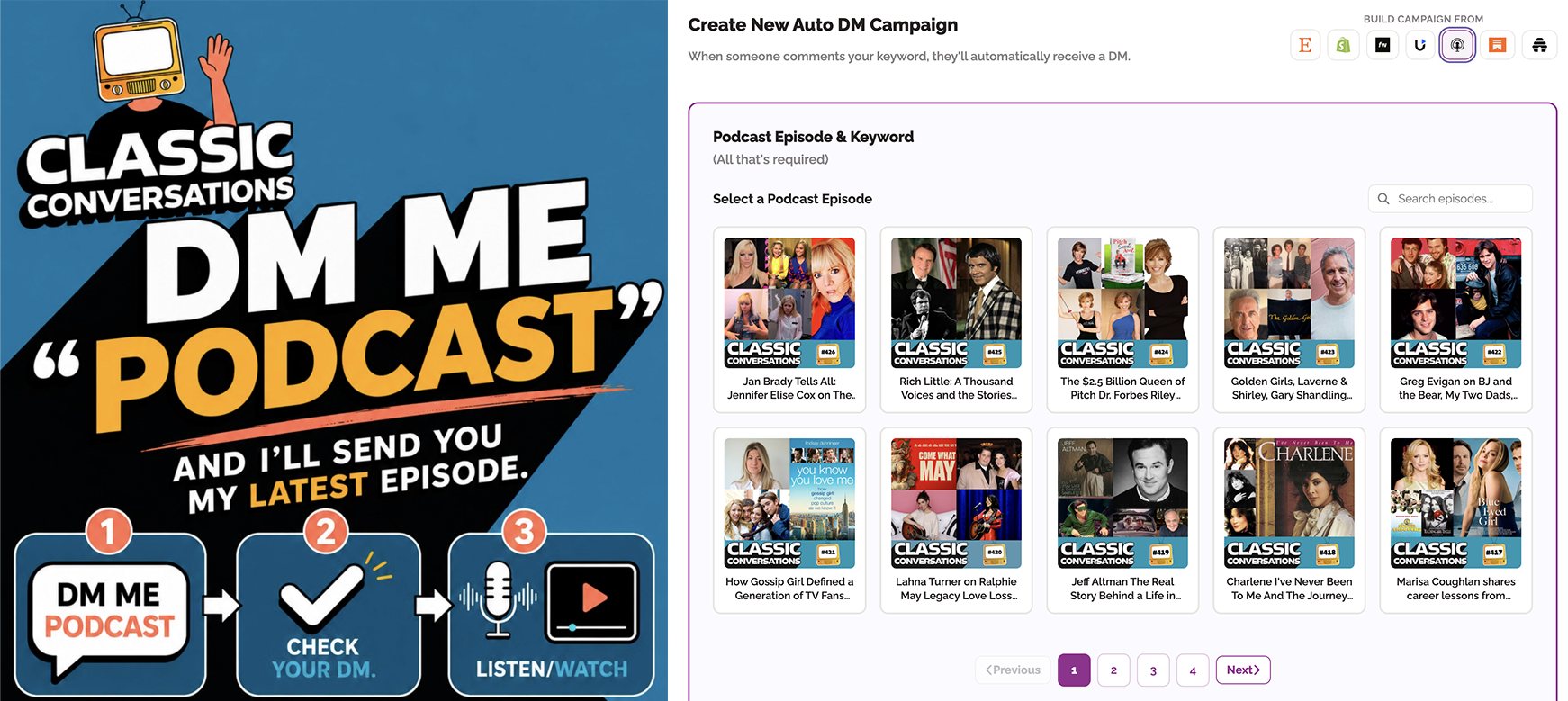 Create automated campaigns from your podcast RSS feed