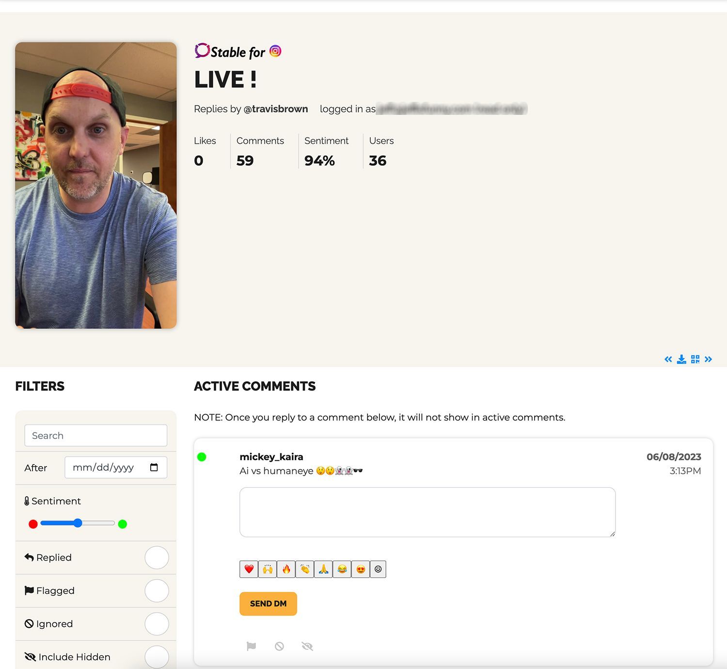 Stampede Social Dashboard to Manage your Instagram Live