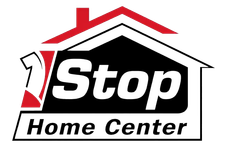 Stop Home Center logo with a black house outline and red roof accent