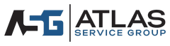 ASG Atlas Service Group logo in black and blue on a white background