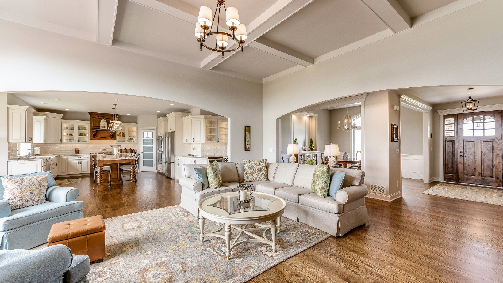 Interior of a home with an open floor plan in Northern Vermont.