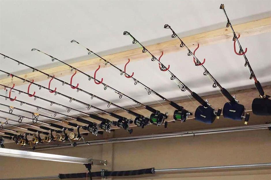fishing pole basement storage