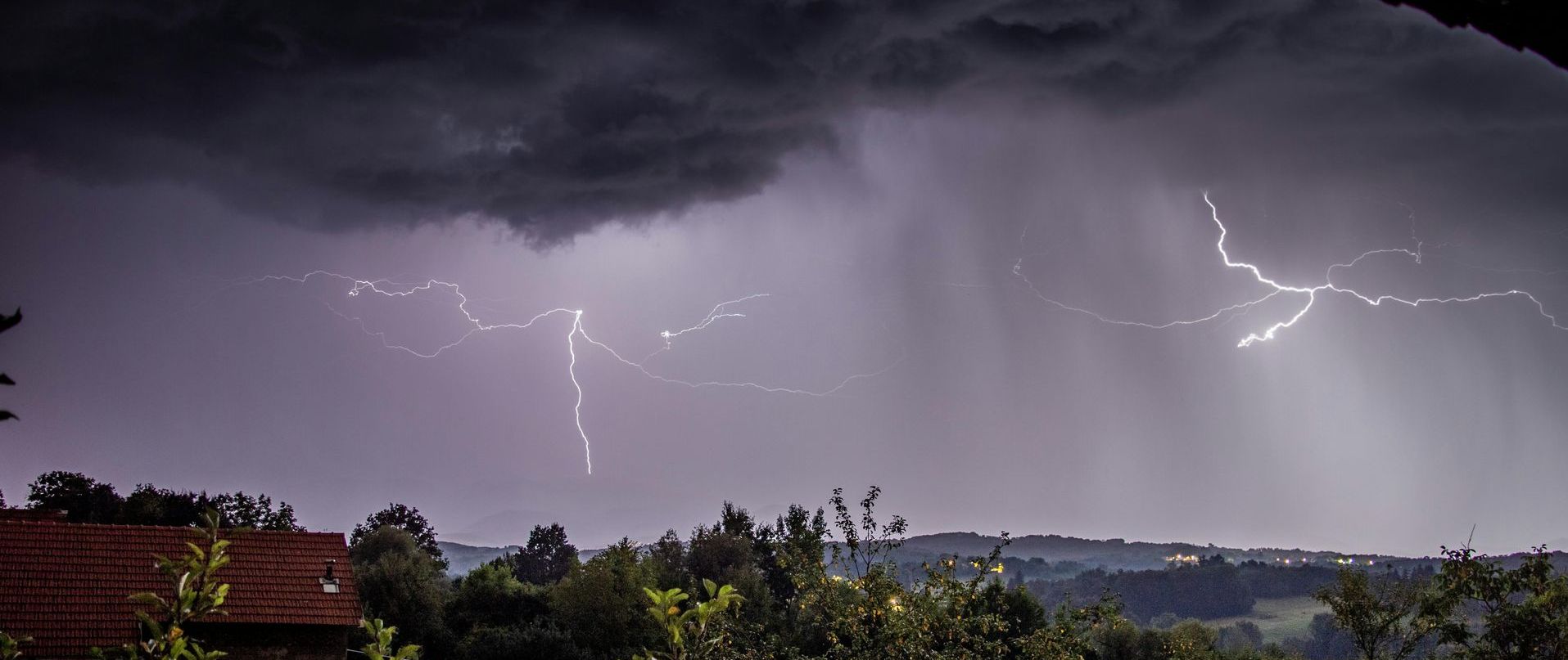 Lightning strikes during a storm