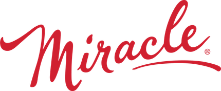Red Miracle script logo on a white background