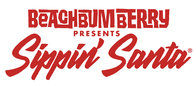 Beachbum Berry presents “Sippin’ Santa” logo in red text on a white background