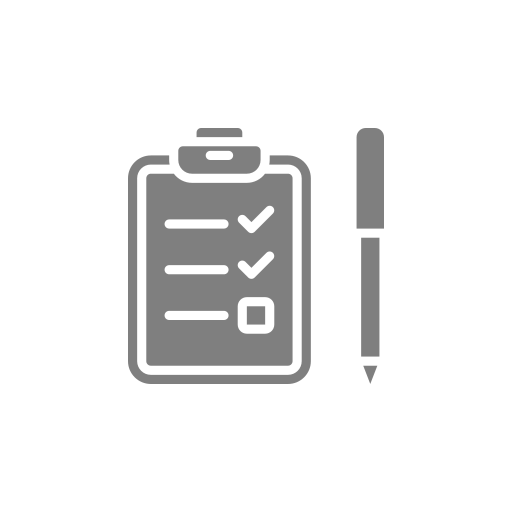 A clipboard with a pen and a checklist on it.