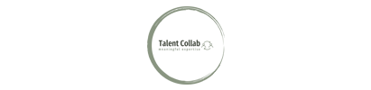 A white circle with the word talent on it.