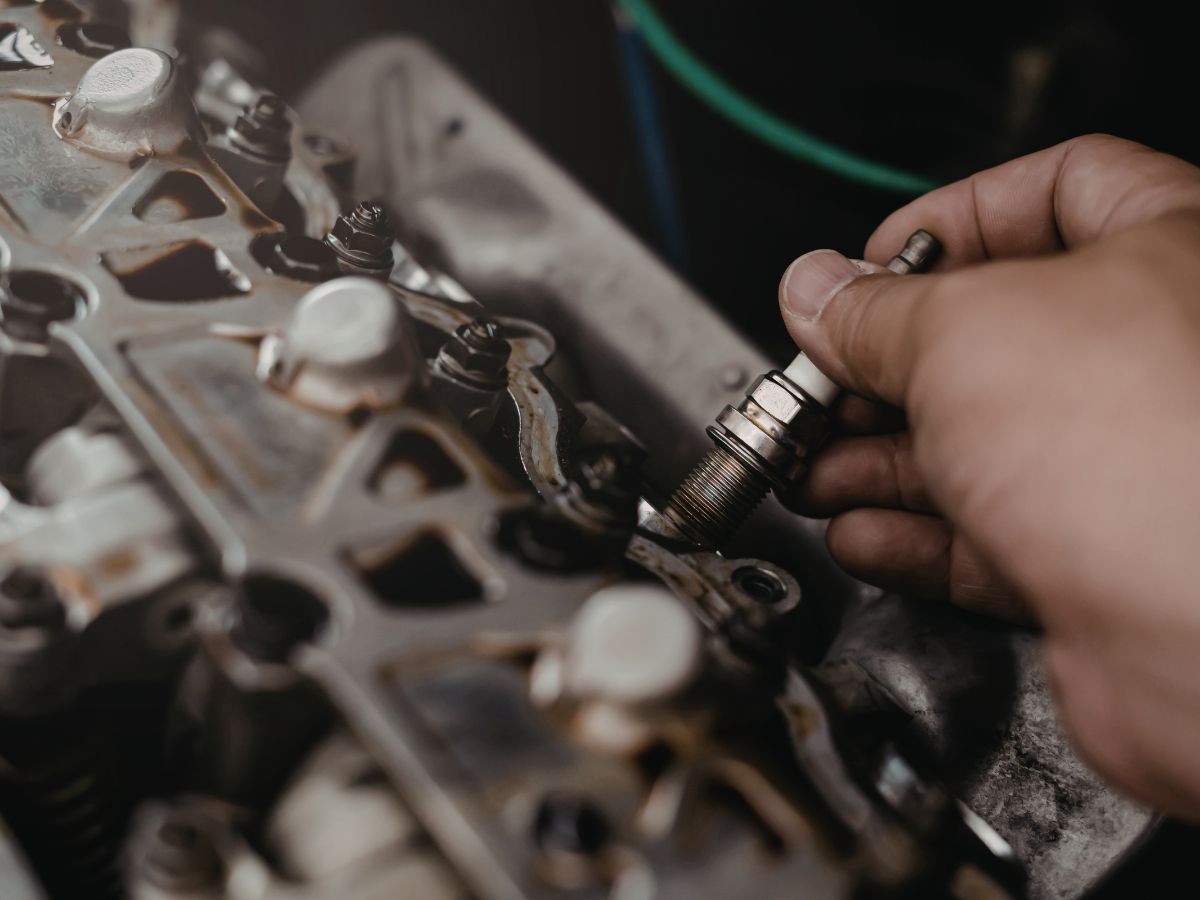 ASE certified diesel mechanic replacing radiator on a semi truck in Denver, Colorado.