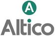 Logo of Altico: gray text below a green circle with a white 