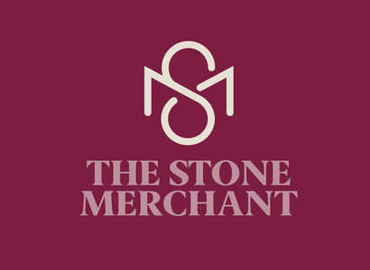 Logo for The Stone Merchant: White 