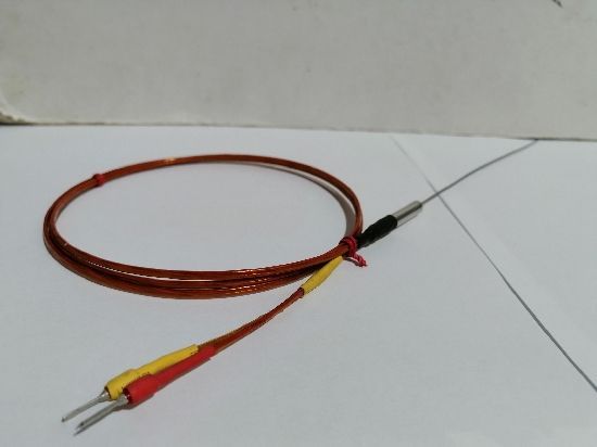Termopar Tipo K de Punta, 2MM Ø x 300mm.Con 1mtro de Extensión de Kapton