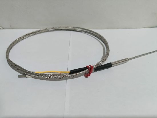 Termopar Tipo K de Punta, 1MM Ø x 100mm.Con 1mtro de Extensión de Malla Inoxidable