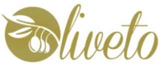 Logo “oliveto” verde oliva con un ramo d’ulivo all’interno della O